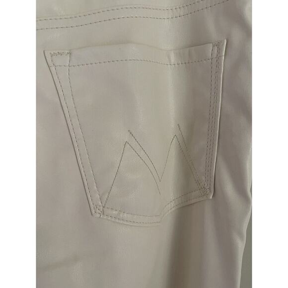 Mother Super Swooner Faux Leather Cream Ivory Skinny‎ Pants Size 34 NWT - Picture 6 of 15